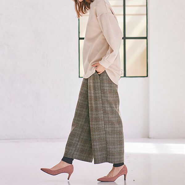 BELLUNA（ベルーナ）の「レギンス付！お腹ラクな着心地ワイドパンツ（ワイドパンツ・ガウチョ）」｜詳細画像