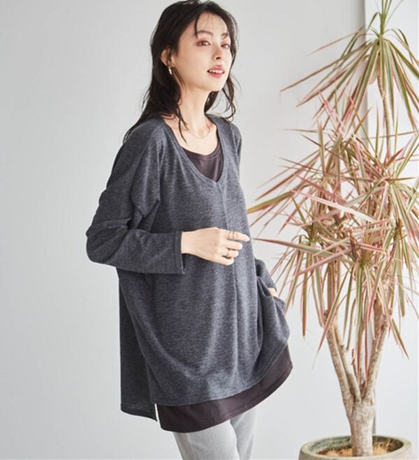 RANAN（ラナン）の「レイヤード風ニットソーチュニック（チュニック）」｜詳細画像