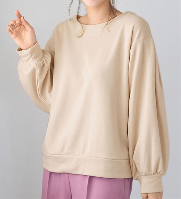 alotta（アロッタ）の「あったか裏ファー袖タックスウェット（カットソー）」｜詳細画像