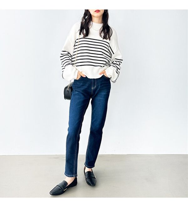 GeeRA（ジーラ）の「美脚シルエットテーパードデニムパンツ（テーパードパンツ）」｜詳細画像