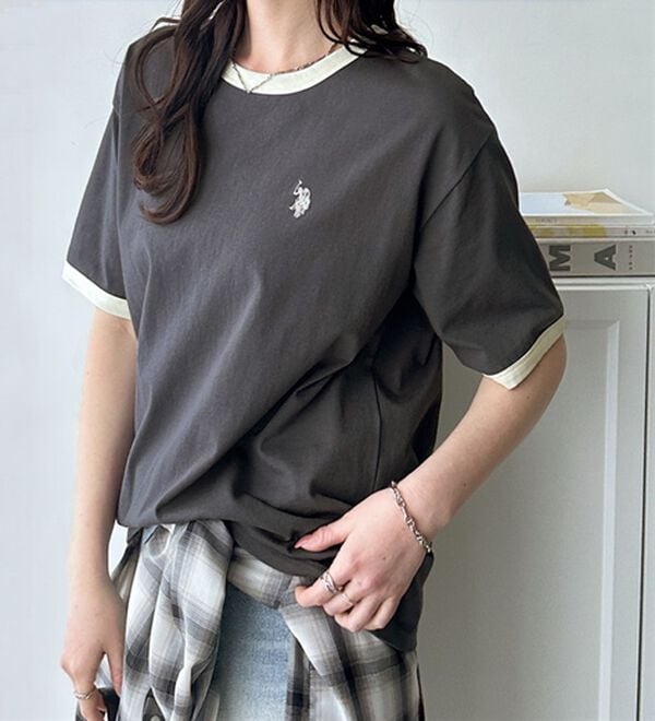 GeeRA（ジーラ）の「【ＵＳ．ＰＯＬＯ．ＡＳＳＮ】接触冷感リンガーＴシャツ（Tシャツ）」｜詳細画像