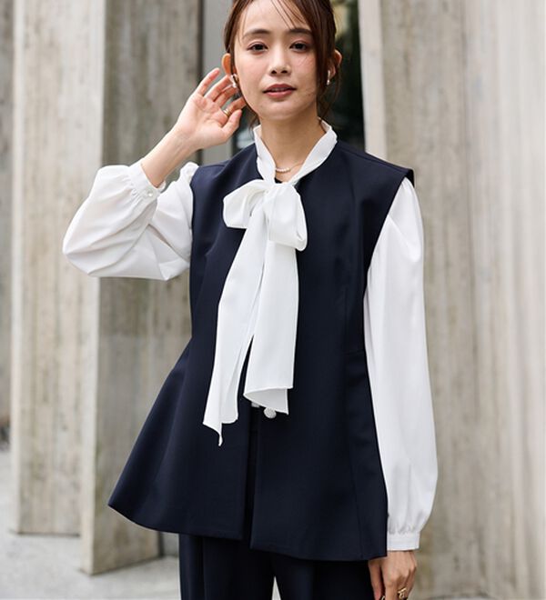 RANAN（ラナン）の「【２点セット】防シワ！ペプラムベストセットアップ（パンツスーツ）」｜詳細画像