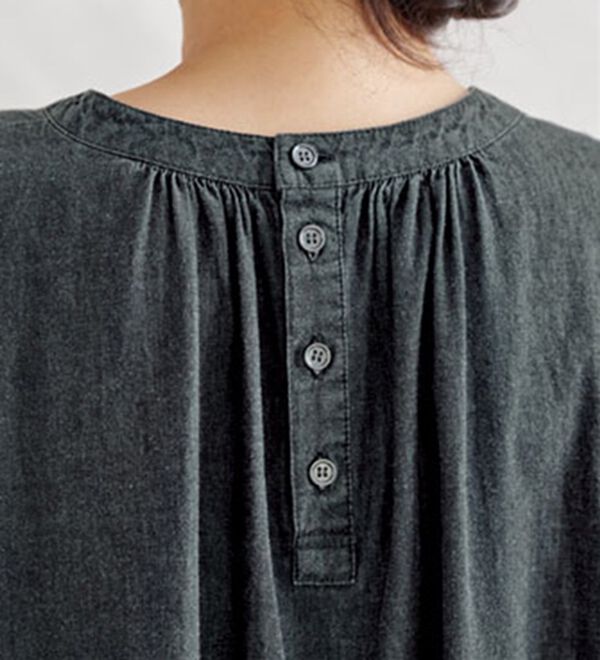 BELLUNA（ベルーナ）の「デニム切替ドロスト使いゆったりワンピース（その他ワンピース）」｜詳細画像