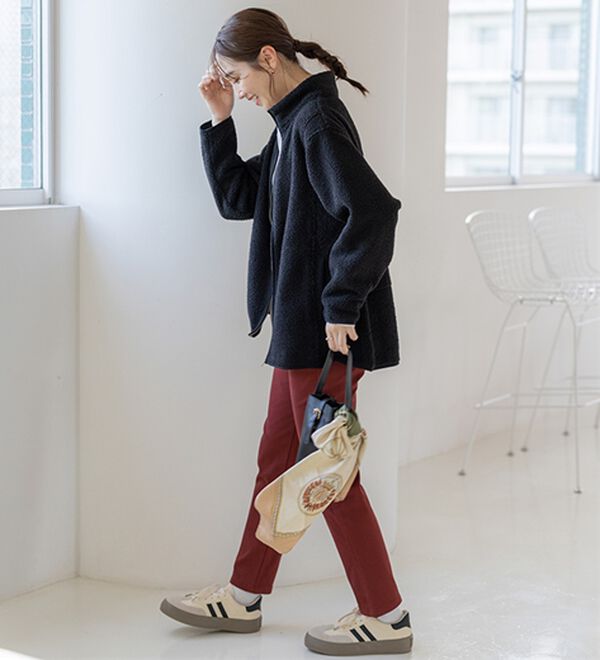 BELLUNA（ベルーナ）の「裏フリースボア素材スタンドネックブルゾン（ブルゾン）」｜詳細画像