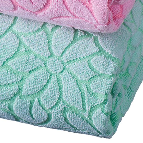 「泉州産大判ジャカード織タオルケット（肌掛布団・タオルケット）」｜グリーン