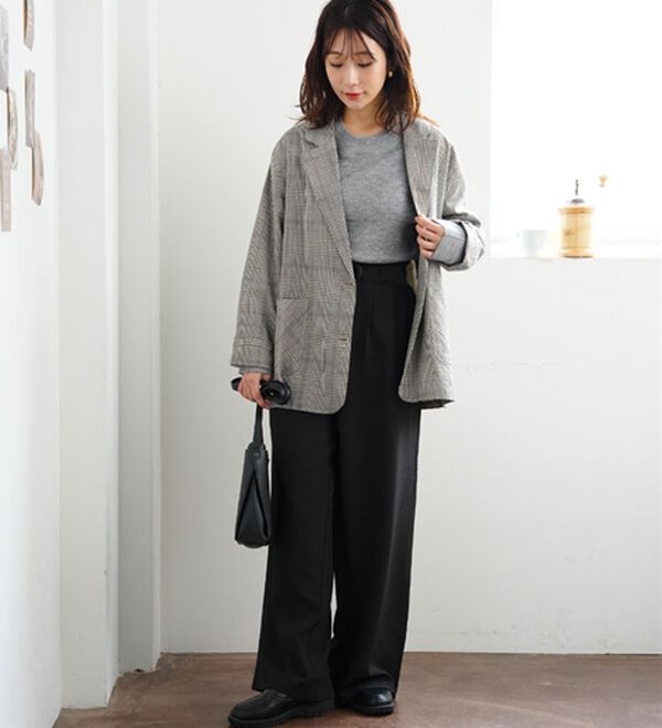 A HAPPY MARILYN（アハッピーマリリン）の「【ＬＬ～６Ｌ】Ｔシャツ感覚で着れる カメレオン級の着回しが叶う リブ ニット（ニット・セーター）」｜詳細画像