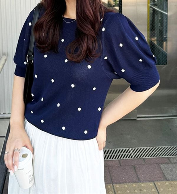 GeeRA（ジーラ）の「ドット柄ジャガードトップス（ニット・セーター）」｜詳細画像