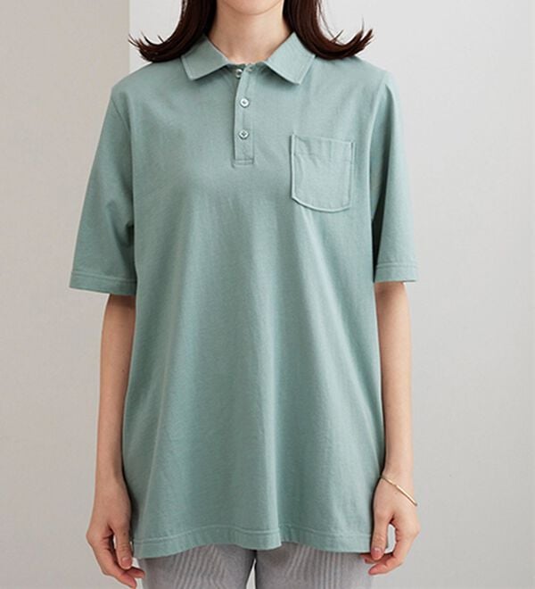 BELLUNA（ベルーナ）の「【ヒンヤリ機能付き＆綿１００％】サマ見えポロチュニック（チュニック）」｜詳細画像