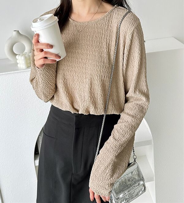 GeeRA（ジーラ）の「クルーネックジャガードプルオーバー（カットソー）」｜詳細画像