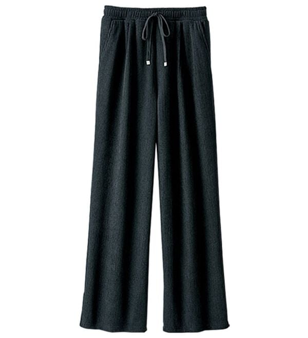 BELLUNA（ベルーナ）の「なめらか裏ベロアコーデュロイワイドパンツ（ワイドパンツ・ガウチョ）」｜詳細画像