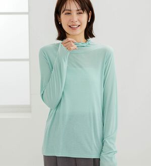 BELLUNA（ベルーナ）の「シアーリブ素材メロー使いプルオーバー（カットソー）」｜ミント