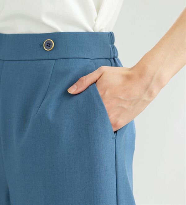 BELLUNA（ベルーナ）の「麻調ストレッチ素材美脚フレアーパンツ（フルレングスパンツ）」｜詳細画像