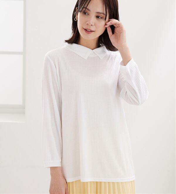 BELLUNA（ベルーナ）の「【新色追加】&ldquo;2点セット&rdquo;あぜ素材ベストアンサンブル（アンサンブル）」｜詳細画像