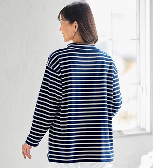 BELLUNA（ベルーナ）の「なめらかタッチ素材ボーダープルオーバー（カットソー）」｜詳細画像