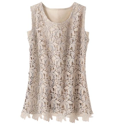 BELLUNA（ベルーナ）の「こっそり汗対策！抗菌防臭レース使いタンクトップ（タンクトップ・キャミソール）」