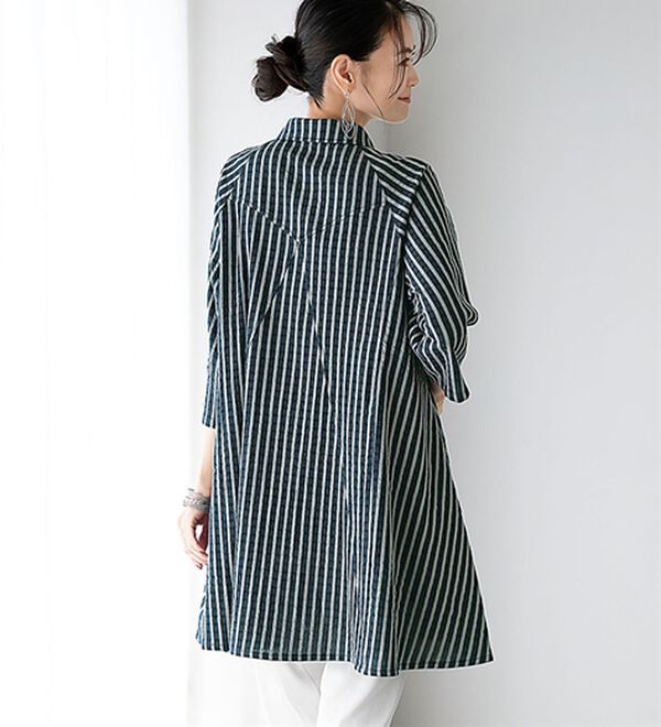 BELLUNA（ベルーナ）の「体型カバーワッシャー素材チュニックワンピース（チュニックワンピース）」｜詳細画像