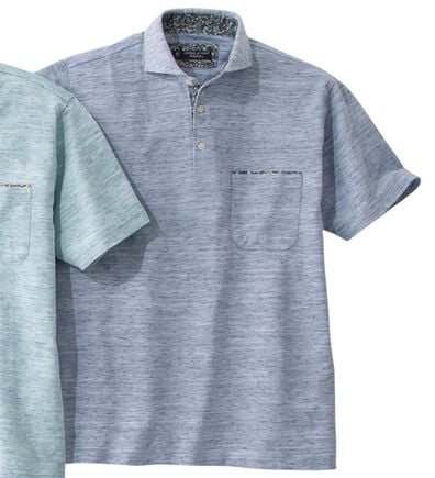 「＜コムルヴァン・オム＞リネンブレンド大人の杢調ポロ（メンズポロシャツ）」