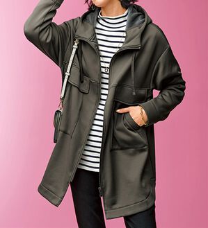 BELLUNA（ベルーナ）の「裏ファービッグポケット付フードジャケット（その他ジャケット）」｜カーキグレー