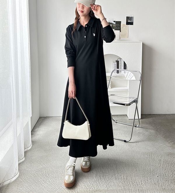 GeeRA（ジーラ）の「【U.S. POLO ASSN.】ポロ衿カットソーワンピース（その他ワンピース）」｜詳細画像