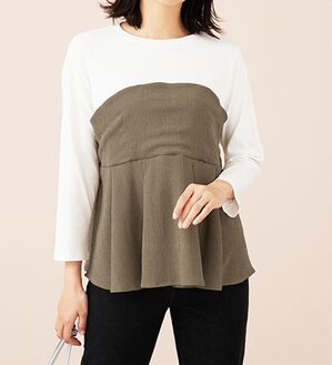 BELLUNA（ベルーナ）の「ビスチェ風ドッキングチュニック（チュニック）」｜ベージュ系