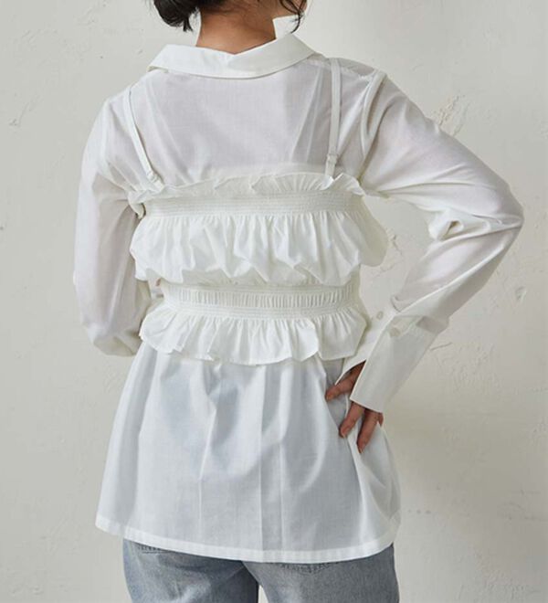 RANAN（ラナン）の「ビスチェ&times;レギュラーカラーシャツ（シャツ）」｜詳細画像