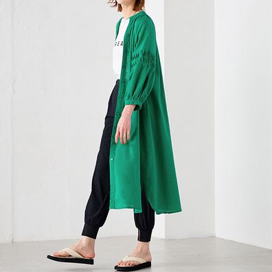 RANAN（ラナン）の「綿１００％袖タックチュニックワンピース（その他ワンピース）」