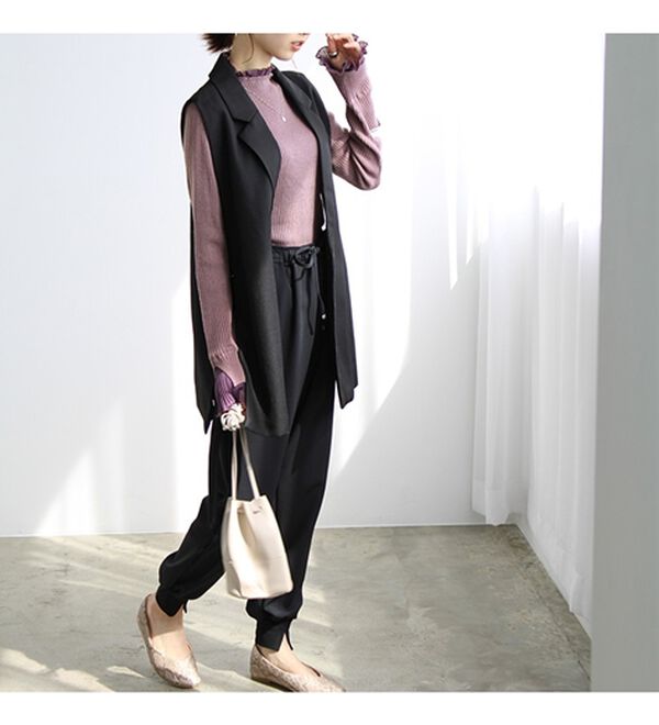 GeeRA（ジーラ）の「プリーツ付ハイネックリブニットトップス（ニット・セーター）」｜詳細画像