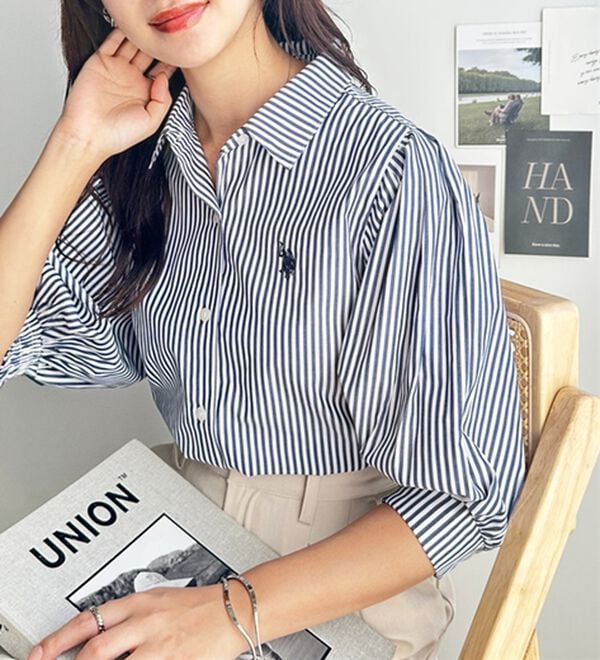 GeeRA（ジーラ）の「【Ｕ．Ｓ．　ＰＯＬＯ　ＡＳＳＮ．】ボリューム袖シャツブラウス（ブラウス）」｜詳細画像