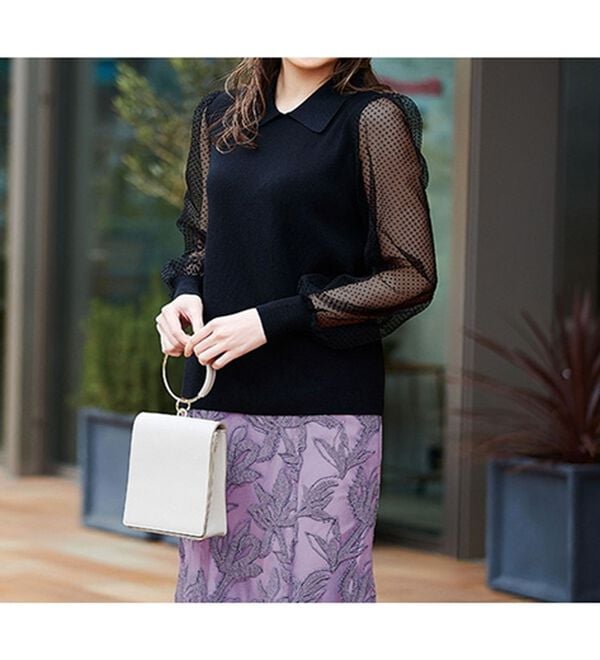 RANAN（ラナン）の「ドットチュール袖ニット（ニット・セーター）」｜詳細画像