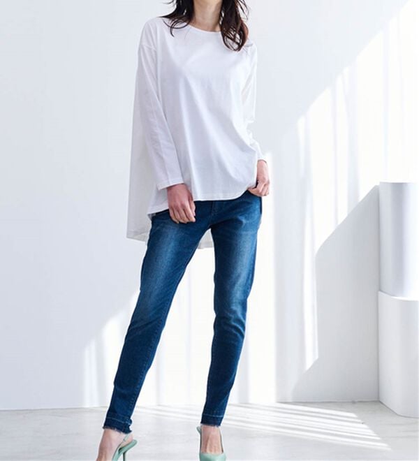 RANAN（ラナン）の「＜ＢＣ＞綿１００％ひんやりフレアーシルエットチュニック（カットソー）」｜詳細画像