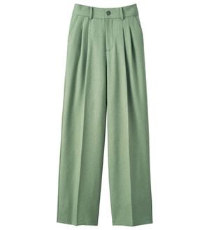ルフラン（ルフラン）の「こ綺麗でこなれたウールライクパンツ（フルレングスパンツ）」｜グリーン