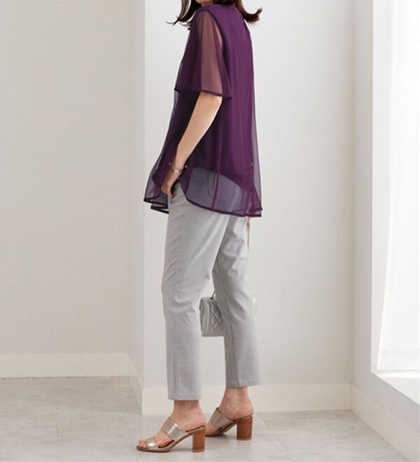 BELLUNA（ベルーナ）の「ふわり涼やか！チュール重ねチュニック（チュニック）」｜詳細画像