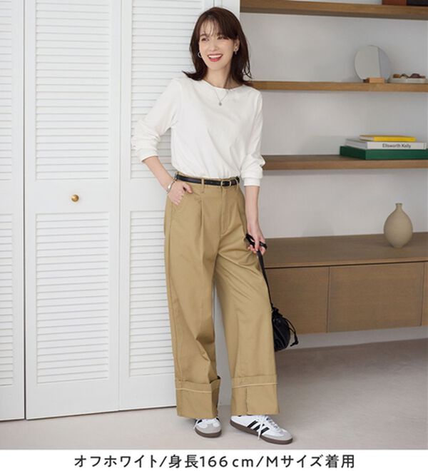 Viola e Viola（ヴィオラ エ ヴィオラ）の「柔らか綿１００％大人キレイTシャツ（カットソー）」｜詳細画像