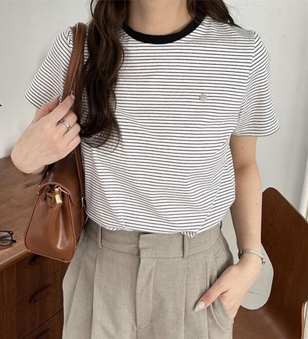 GeeRA（ジーラ）の「ボーダー配色Ｔシャツ（カットソー）」｜詳細画像