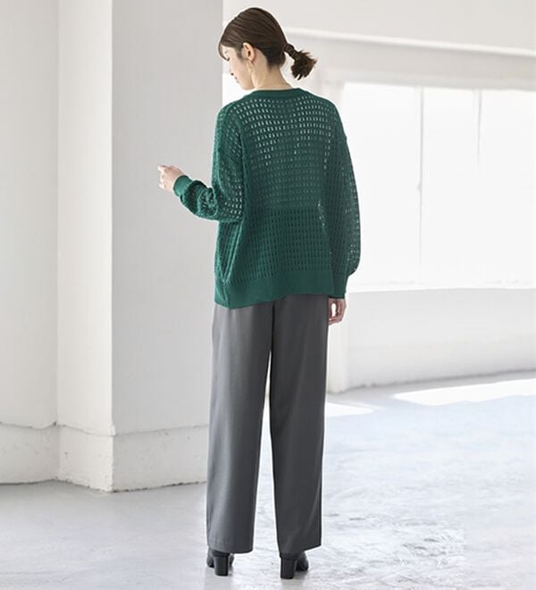 BELLUNA（ベルーナ）の「お腹スッキリ！ダブルインタックワイドパンツ（フルレングスパンツ）」｜詳細画像