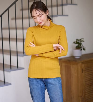 LAVIENNE（ラヴィエンヌ）の「着回し力抜群！綿１００％あったかリブインナー（肌着・インナーウェア）」