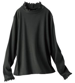 BELLUNA（ベルーナ）の「《ＨｕｇＲｅａｍコットン》メロウリブプルオーバー（カットソー）」｜ブラック