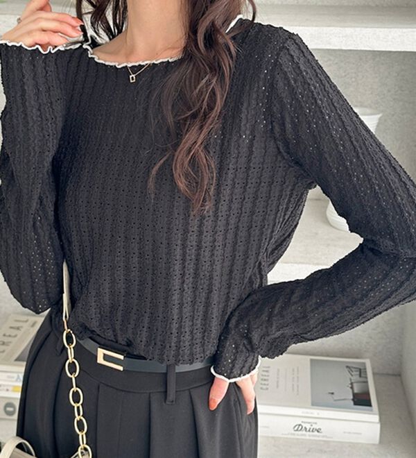 GeeRA（ジーラ）の「表面感配色メローカットソー（カットソー）」｜詳細画像