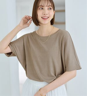 Viola e Viola（ヴィオラ エ ヴィオラ）の「ひんやり多機能ランダムテレコドルマントップス（カットソー）」｜モカ