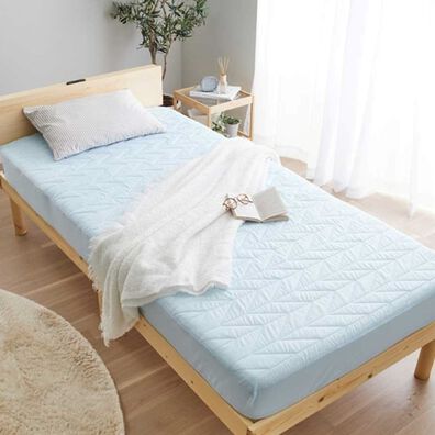 iellio（イエリオ）の「さらさら防水一体型ボックスシーツ＜抗菌防臭・中わた入り・洗える・ペット・子供・介護・ＢＯＸシーツ＞（ボックスシーツ・ベッドシーツ）」