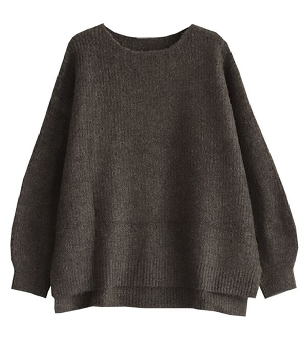 Pierrot（ピエロ）の「【洗濯機で洗える】ネックが選べるふんわりボリューム袖ニット（ニット・セーター）」｜詳細画像