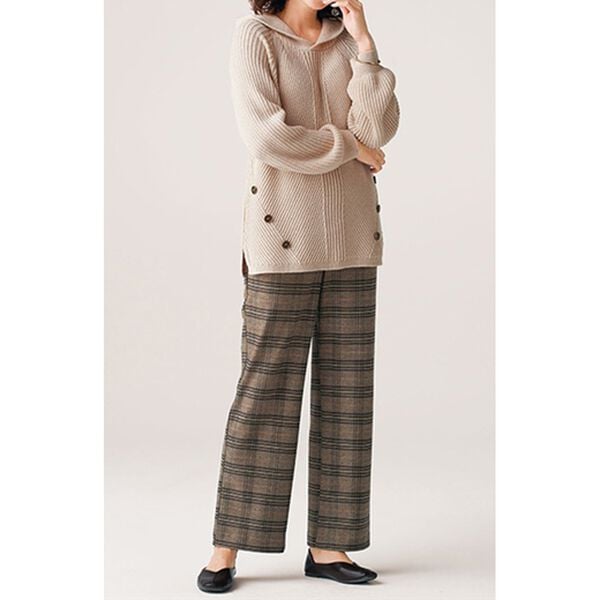 BELLUNA（ベルーナ）の「ソフトタッチ上品美セミワイドパンツ（ワイドパンツ・ガウチョ）」｜詳細画像