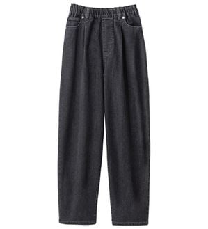 ルフラン（ルフラン）の「ゆったりやわらか素材のデニムパンツ（ワイドパンツ・ガウチョ）」｜黒