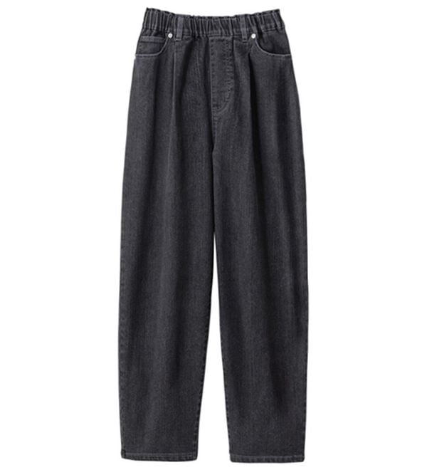 ルフラン（ルフラン）の「ゆったりやわらか素材のデニムパンツ（ワイドパンツ・ガウチョ）」｜黒