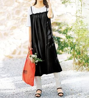 BELLUNA（ベルーナ）の「重ね着風ゆったり楽チンキャミワンピース（その他ワンピース）」｜詳細画像