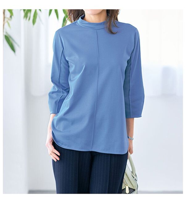 VINNO（ヴィノ）の「＜日本製＞美の艶コットン１００％デザインプルオーバー（カットソー）」｜詳細画像