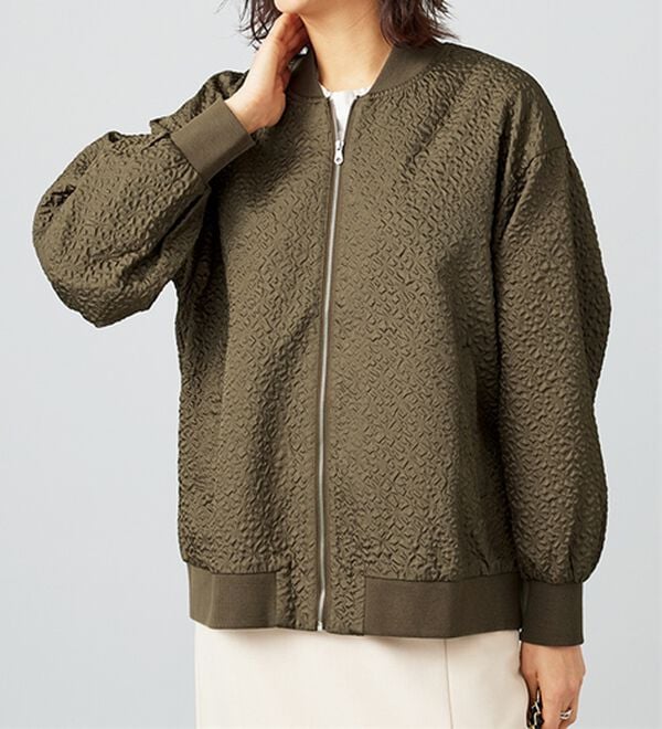 BELLUNA（ベルーナ）の「【Lagrilua】ふくれジャカードブルゾンジャケット（ブルゾン）」｜詳細画像