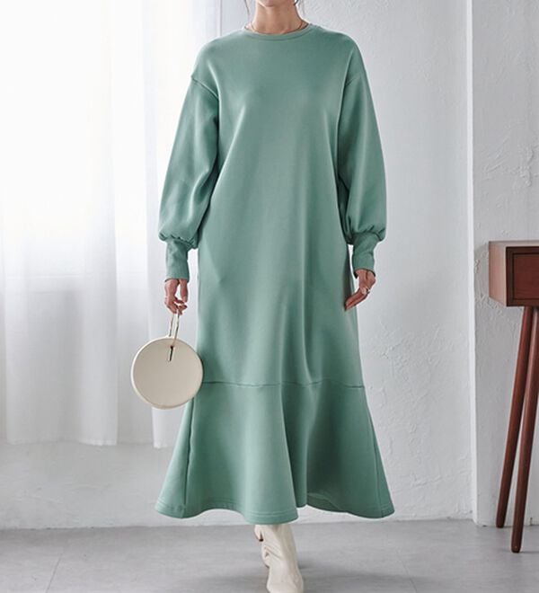 RANAN（ラナン）の「＜ＨＩＧＨ　ＳＰＥＣ＞毛玉になりにくい！ペプラムデザインワンピース（その他ワンピース）」｜詳細画像