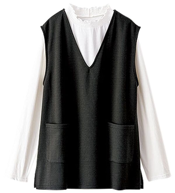 BELLUNA（ベルーナ）の「シャーリング衿ベストアンサンブル（アンサンブル）」｜詳細画像