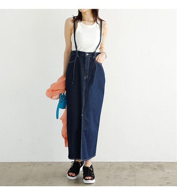 GeeRA（ジーラ）の「フロントスリットナローデニムスカート（ロングスカート）」｜詳細画像